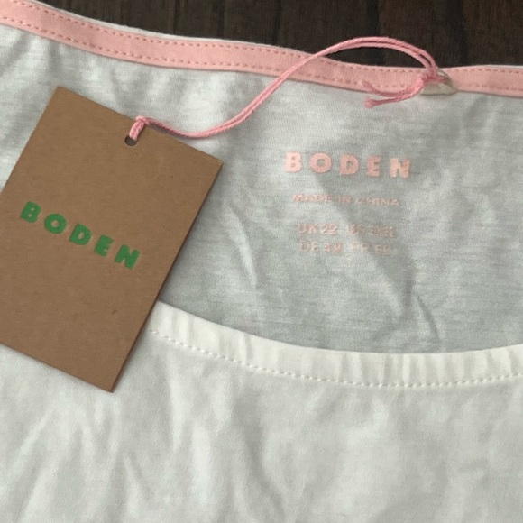 NWT Boden White and Pink Striped Top - US 20/22 - Picture 3 of 12